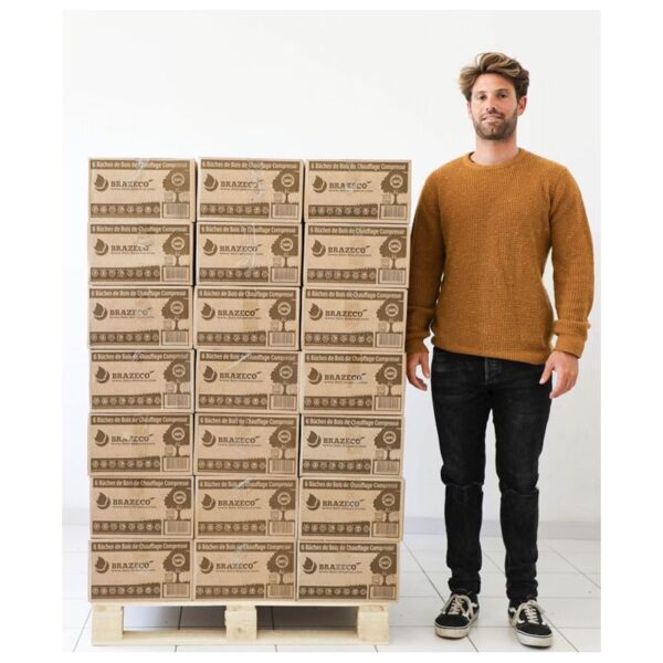 BOIS DENSIFIÉ - QUALITÉ PREMIUM - PALETTE DE 80 CARTONS DE 6 BÛCHES – Image 2