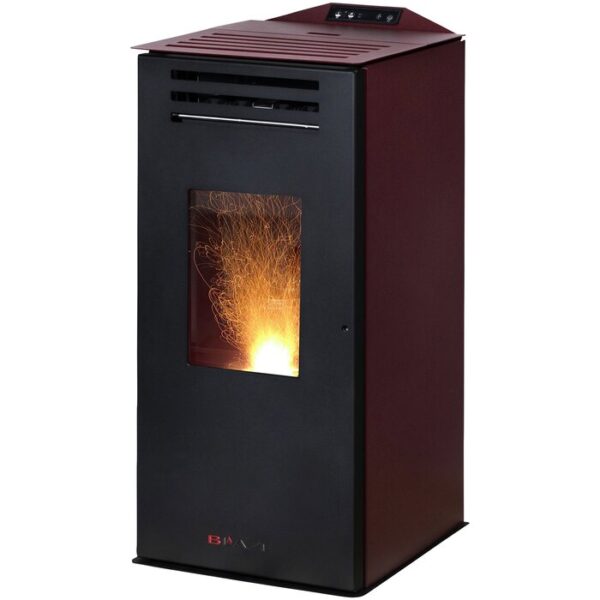 Poêle à pellets BLAZE ANNA, 6,33 kw, WiFi activé – noir/bourgogne