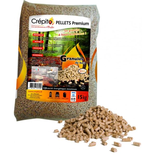 Demi-Palette de Granulés de bois sacs 15kg Crépito – Image 2