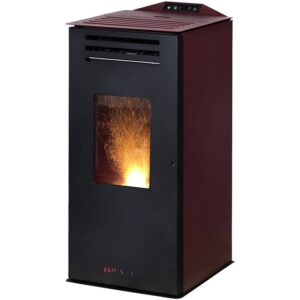 Poêle à pellets BLAZE ANNA, 6,33 kw, WiFi activé – noir/bourgogne