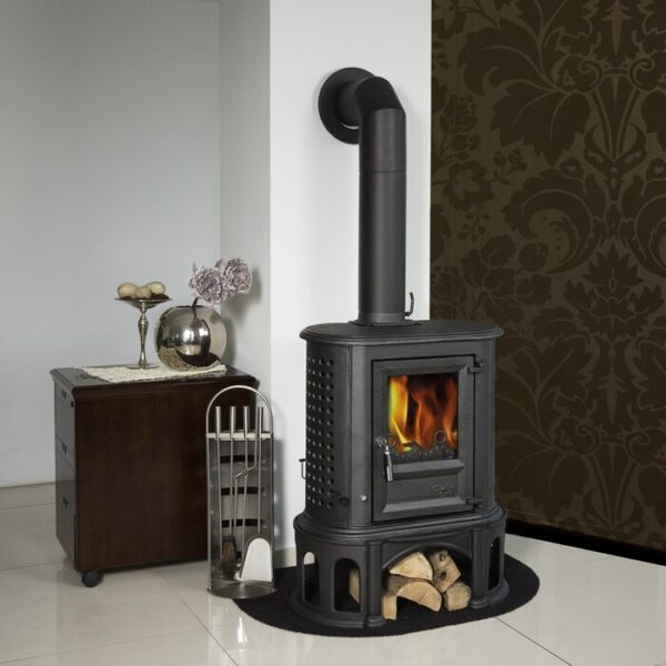 Poêle en fonte GLOBEFIRE Sirius, fonte, 6 kW – noir – Image 3